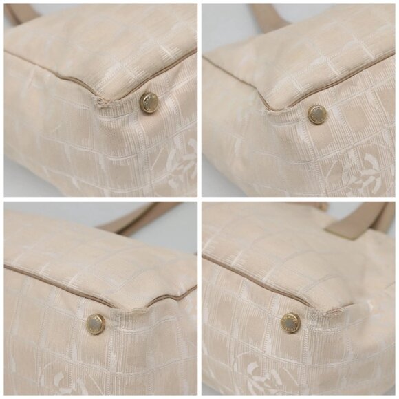 CHANEL New Travel Line Tote Bag Nylon Beige Gold CC Auth - Picture 16 of 16